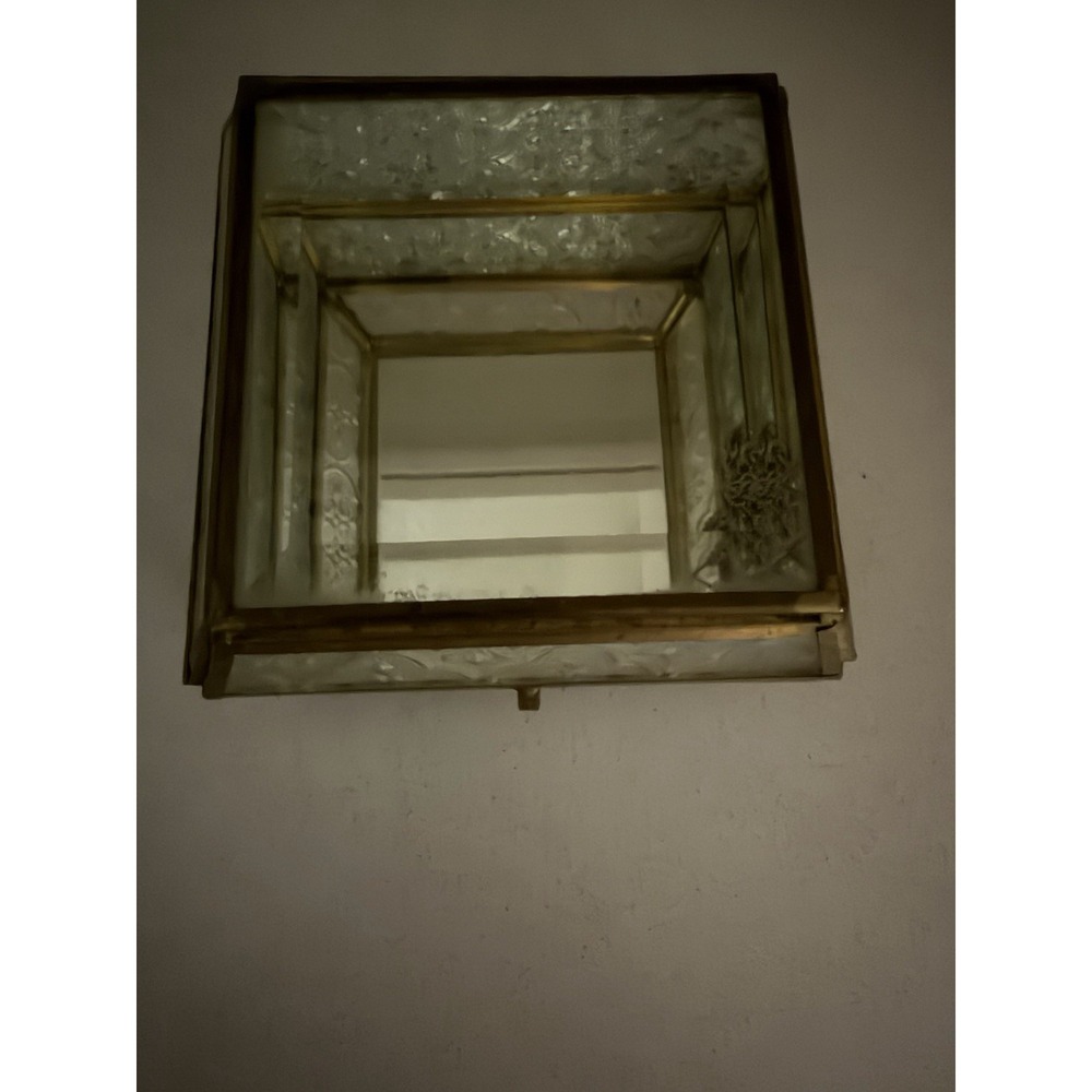 VINTAGE PENCO JEWELRY CASKET BOX ORMOLU GILT  HOLLYWOOD REGENCY MIRROR MCM